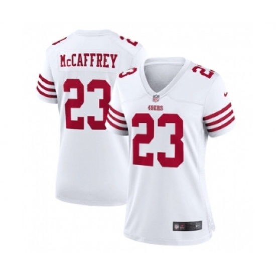 Women's NFL San Francisco 49ers #23 Christian McCaffrey White Stitched Game Jersey(Run Small) - Ujersey