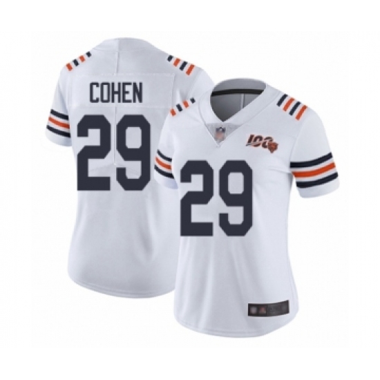Women's Chicago Bears #29 Tarik Cohen White 100th Season Limited Football Jersey - Ujersey