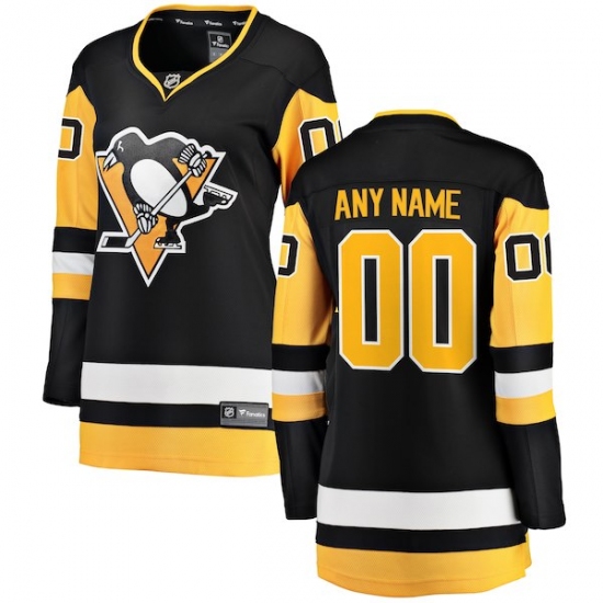 Women's Pittsburgh Penguins Fanatics Branded Black Home Breakaway Custom Jersey - Ujersey