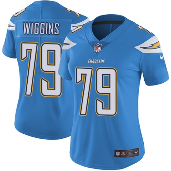 Women's Nike Los Angeles Chargers #79 Kenny Wiggins Electric Blue Alternate Vapor Untouchable Elite Player NFL Jersey - Ujersey