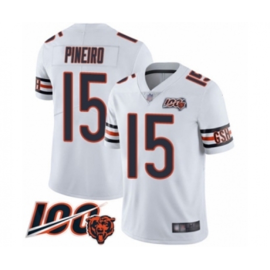 Men's Chicago Bears #15 Eddy Pineiro White Vapor Untouchable Limited Player 100th Season Football Jersey - Ujersey