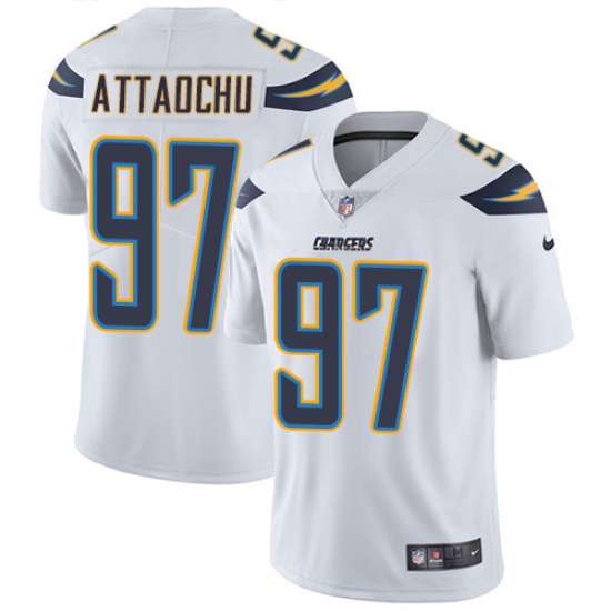 Youth Nike Los Angeles Chargers #97 Jeremiah Attaochu White Vapor Untouchable Limited Player NFL Jersey - Ujersey