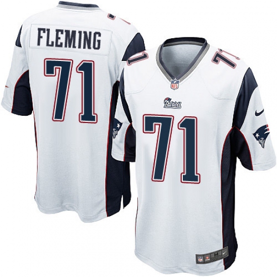 Men's Nike New England Patriots #71 Cameron Fleming Game White NFL Jersey - Ujersey