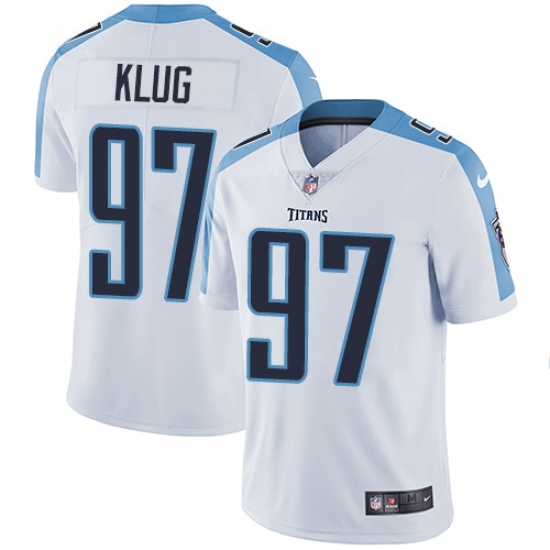 Men's Nike Tennessee Titans #97 Karl Klug White Vapor Untouchable Limited Player NFL Jersey - Ujersey