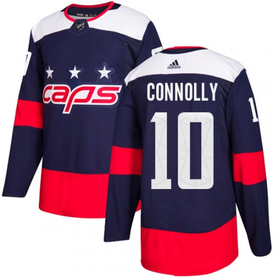Men's Adidas Washington Capitals #10 Brett Connolly Authentic Navy Blue 2018 Stadium Series NHL Jersey - Ujersey