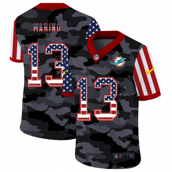 Men's Miami Dolphins #13 Dan Marino Camo Flag Nike Limited Jersey - Ujersey