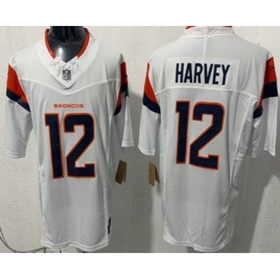 Men's Denver Broncos #12 Rj Harvey Limited White FUSE Vapor Jersey - Ujersey