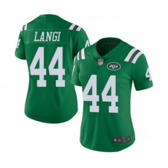 Women's New York Jets #44 Harvey Langi Limited Green Rush Vapor Untouchable Football Jersey - Ujersey
