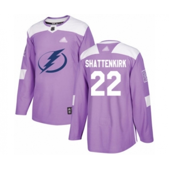 Youth Tampa Bay Lightning #22 Kevin Shattenkirk Authentic Purple Fights Cancer Practice Hockey Jersey - Ujersey
