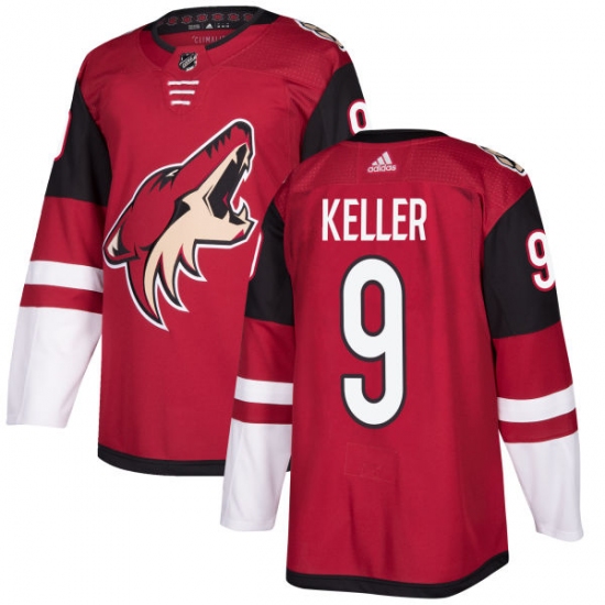Men's Adidas Arizona Coyotes #9 Clayton Keller Authentic Burgundy Red Home NHL Jersey - Ujersey