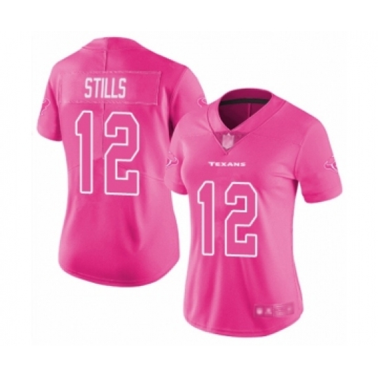 Women's Houston Texans #12 Kenny Stills Limited Pink Rush Fashion Football Jersey - Ujersey
