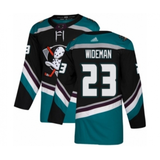 Men's Anaheim Ducks #23 Chris Wideman Authentic Black Teal Alternate Hockey Jersey - Ujersey