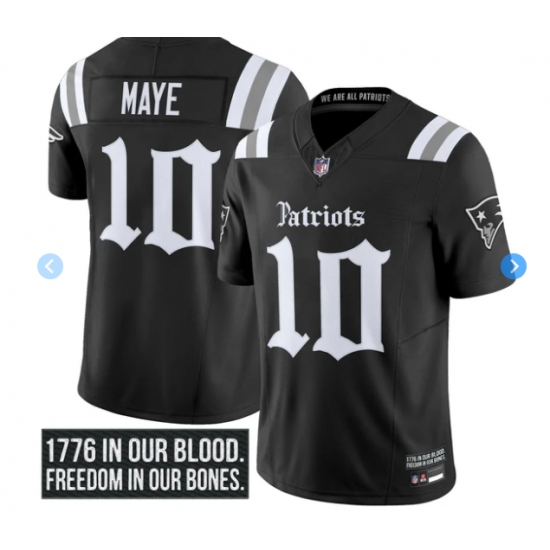 Men's New England Patriots #10 Drake Maye Black 2025 F U S E Gothic Limited Stitched Football Jersey - Ujersey