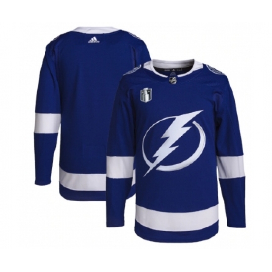 Men's Tampa Bay Lightning Blank 2022 Blue Stanley Cup Final Patch Stitched Jersey - Ujersey