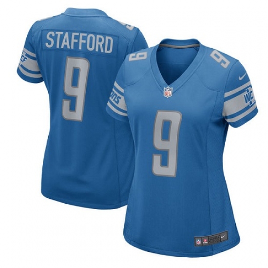 Women's Nike Detroit Lions #9 Matthew Stafford Game Light Blue Team Color NFL Jersey - Ujersey