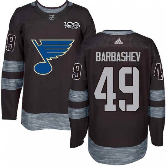 Men's Adidas St. Louis Blues #49 Ivan Barbashev Authentic Black 1917-2017 100th Anniversary NHL Jersey - Ujersey
