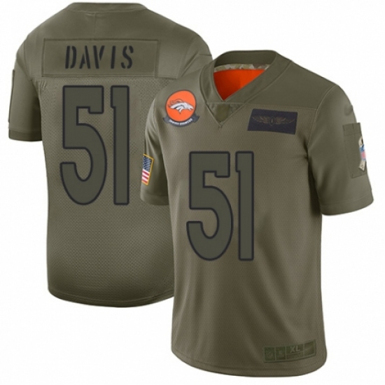 Women's Denver Broncos #51 Todd Davis Limited Camo 2019 Salute to Service Football Jersey - Ujersey