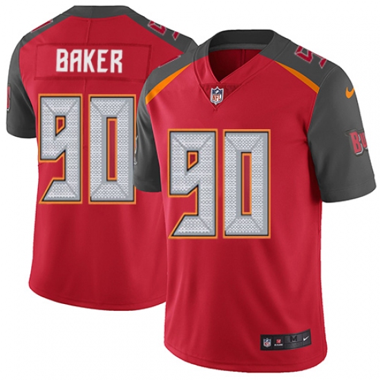 Youth Nike Tampa Bay Buccaneers #90 Chris Baker Red Team Color Vapor Untouchable Limited Player NFL Jersey - Ujersey