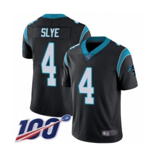 Men's Carolina Panthers #4 Joey Slye Black Team Color Vapor Untouchable Limited Player 100th Season Football Jersey - Ujersey