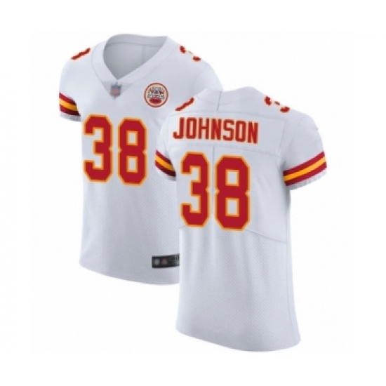 Men's Kansas City Chiefs #38 Dontae Johnson White Vapor Untouchable Elite Player Football Jersey - Ujersey
