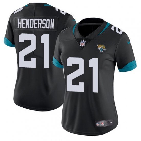 Women's Jacksonville Jaguars #21 C.J. Henderson Black Team Color Stitched Vapor Untouchable Limited Jersey - Ujersey