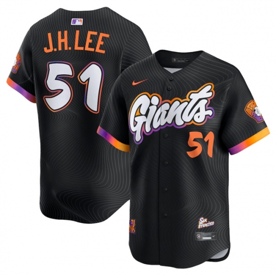 Men's San Francisco Giants #51 Jung Hoo Lee Anthracite 2025 City Connect Limited Stitched Baseball Jersey