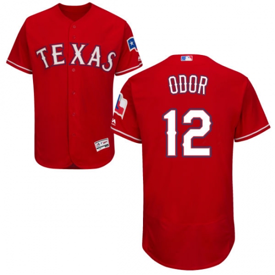 Men's Majestic Texas Rangers #12 Rougned Odor Red Alternate Flex Base Authentic Collection MLB Jersey - Ujersey