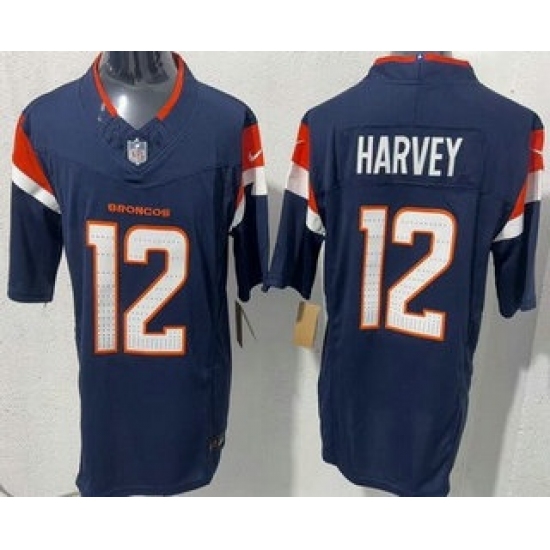 Men's Denver Broncos #12 Rj Harvey Limited Navy FUSE Vapor Jersey - Ujersey