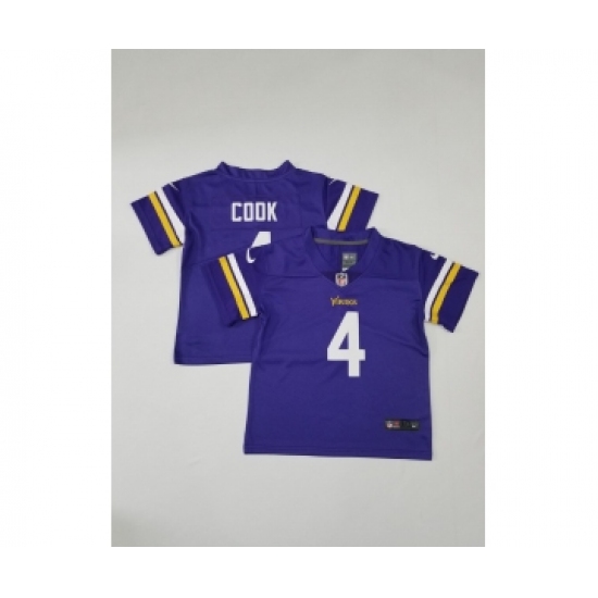 Toddlers Minnesota Vikings #4 Dalvin Cook Purple 2020 Color Rush Stitched NFL Nike Limited Jersey - Ujersey