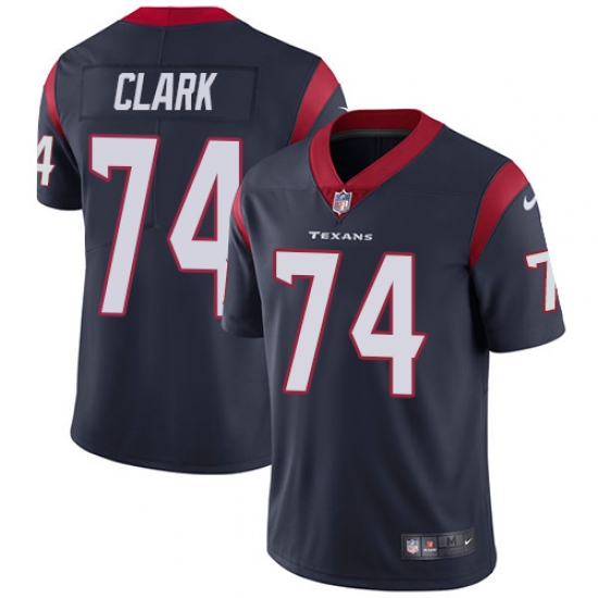 Men's Nike Houston Texans #74 Chris Clark Limited Navy Blue Team Color Vapor Untouchable NFL Jersey - Ujersey