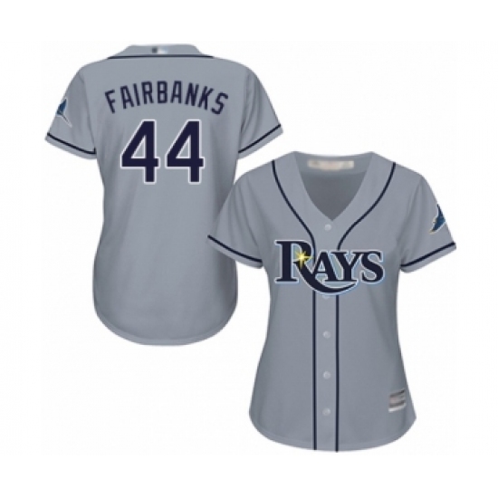 Women's Tampa Bay Rays #44 Peter Fairbanks Authentic Grey Road Cool Base Baseball Player Jersey - Ujersey