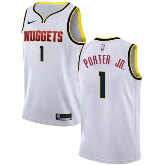 Men's Nike Denver Nuggets #1 Michael Porter Jr. White NBA Swingman Association Edition Jersey - Ujersey