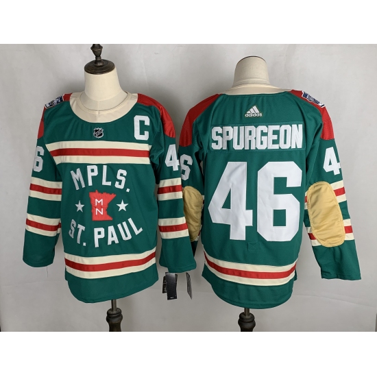 Men's Minnesota Wild Matt #46 Jared Spurgeon Green 2022 Winter Classic Authentic Player Jersey - Ujersey