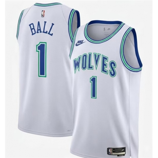 Men's Minnesota Timberwolves #1 LaMelo Ball 2026 White Classic Edition Stitched Jersey - Ujersey