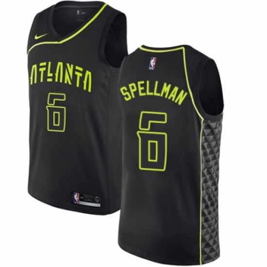 Men's Nike Atlanta Hawks #6 Omari Spellman Authentic Black NBA Jersey - City Edition - Ujersey