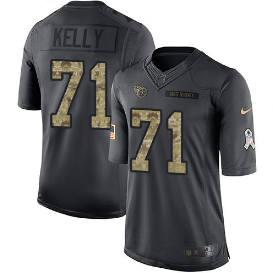 Youth Nike Tennessee Titans #71 Dennis Kelly Limited Black 2016 Salute to Service NFL Jersey - Ujersey