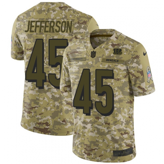 Youth Nike Cincinnati Bengals #45 Malik Jefferson Limited Camo 2018 Salute to Service NFL Jersey - Ujersey