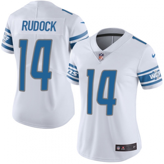 Women's Nike Detroit Lions #14 Jake Rudock Limited White Vapor Untouchable NFL Jersey - Ujersey