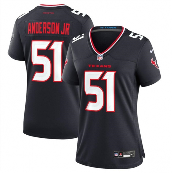 Women's Houston Texans #51 Will Anderson Jr. Navy 2024 Stitched Jersey - Ujersey