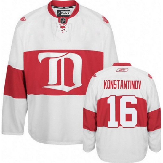 Women's Reebok Detroit Red Wings #16 Vladimir Konstantinov Authentic White Third NHL Jersey - Ujersey