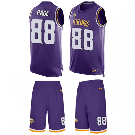 Men's Nike Minnesota Vikings #88 Alan Page Limited Purple Tank Top Suit NFL Jersey - Ujersey