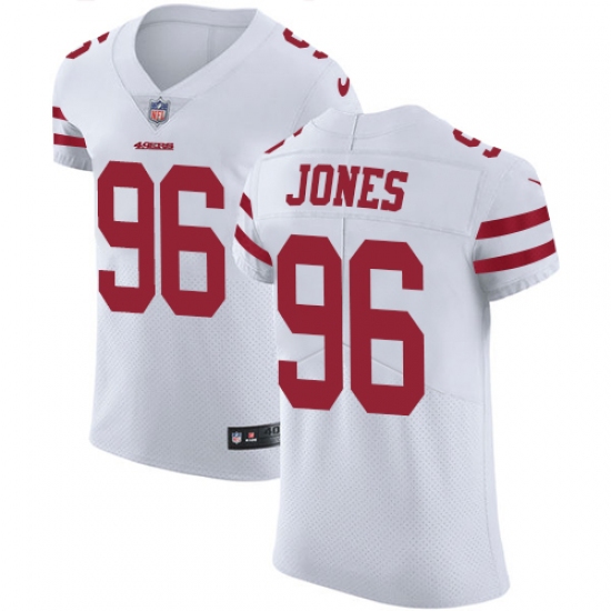 Men's Nike San Francisco 49ers #96 Datone Jones White Vapor Untouchable Elite Player NFL Jersey - Ujersey