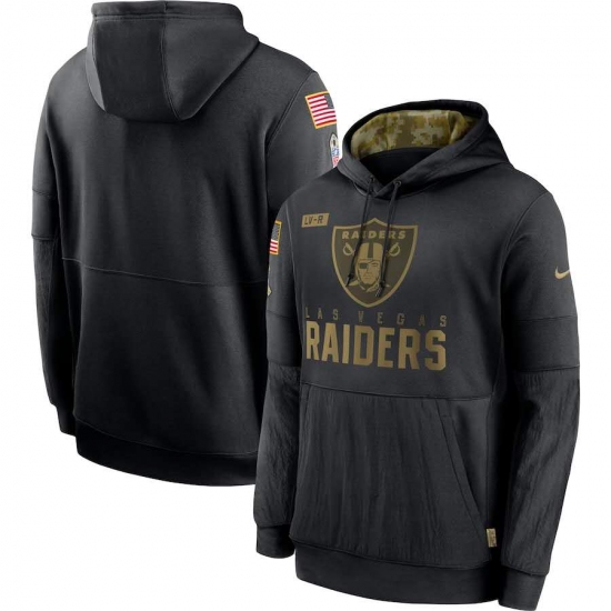 Men's NFL Oakland Raiders 2020 Salute To Service Black Pullover Hoodie - Ujersey