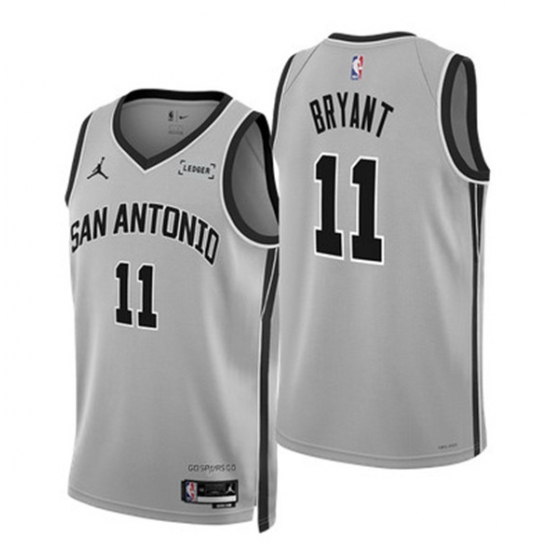 Men's San Antonio Spurs #11 Carter Bryant Silver 2025-26 Statement Edition Stitched Basketball Jersey