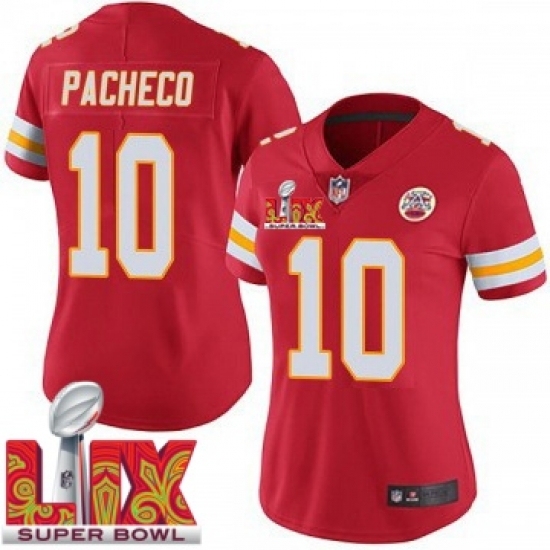Women Kansas City Chiefs Isiah Pacheco #10 Red 2024 2025 Super Bowl LIX F U S E Stitched Jersey - Ujersey