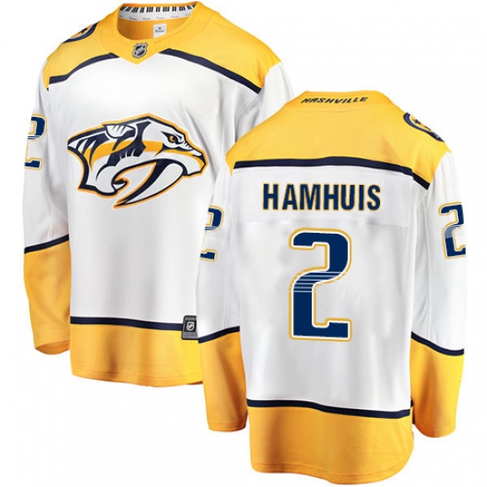Youth Nashville Predators #2 Dan Hamhuis Fanatics Branded White Away Breakaway NHL Jersey - Ujersey