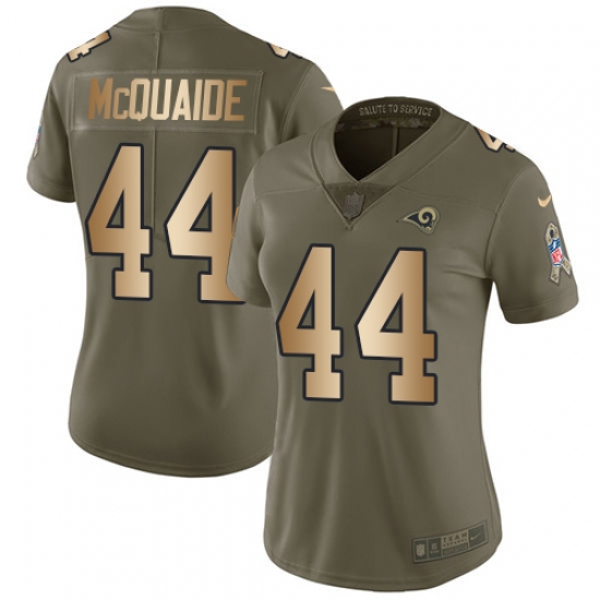 Women's Nike Los Angeles Rams #44 Jacob McQuaide Limited Olive/Gold 2017 Salute to Service NFL Jersey - Ujersey