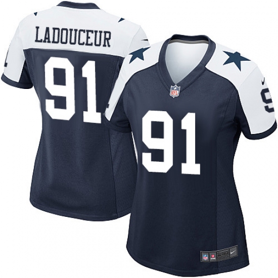 Women's Nike Dallas Cowboys #91 L. P. Ladouceur Game Navy Blue Throwback Alternate NFL Jersey - Ujersey