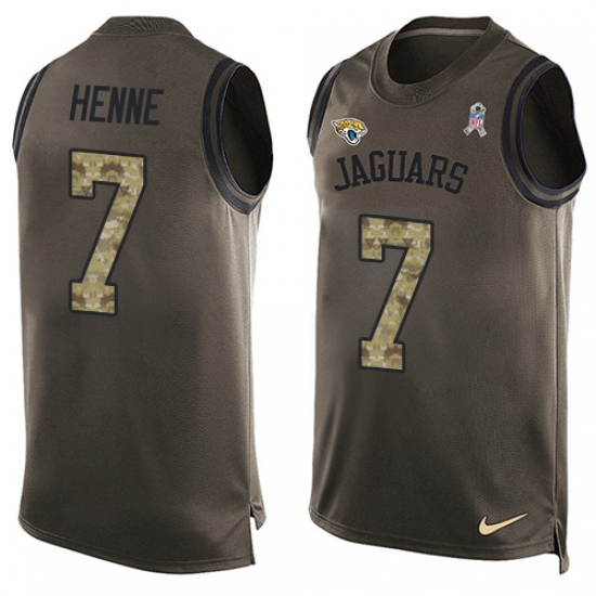 Men's Nike Jacksonville Jaguars #7 Chad Henne Limited Green Salute to Service Tank Top NFL Jersey - Ujersey