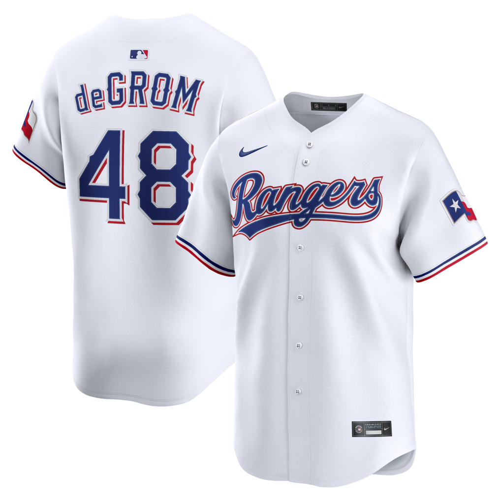 Men's Texas Rangers Jacob deGrom Nike White Home Limited Jersey - Ujersey NHL